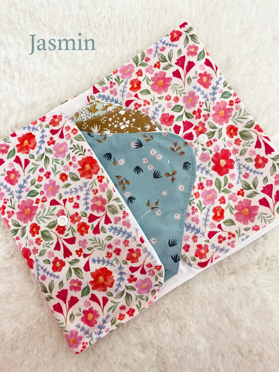 Pochette à culottes menstruelles/serviettes hygiéniques lavables - Jasmin