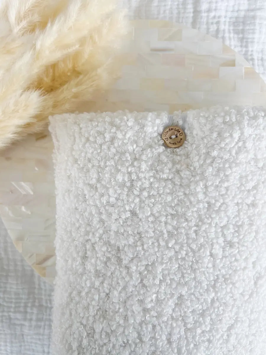 Pochette à livre/ liseuse moumoute - Bouclette écrue