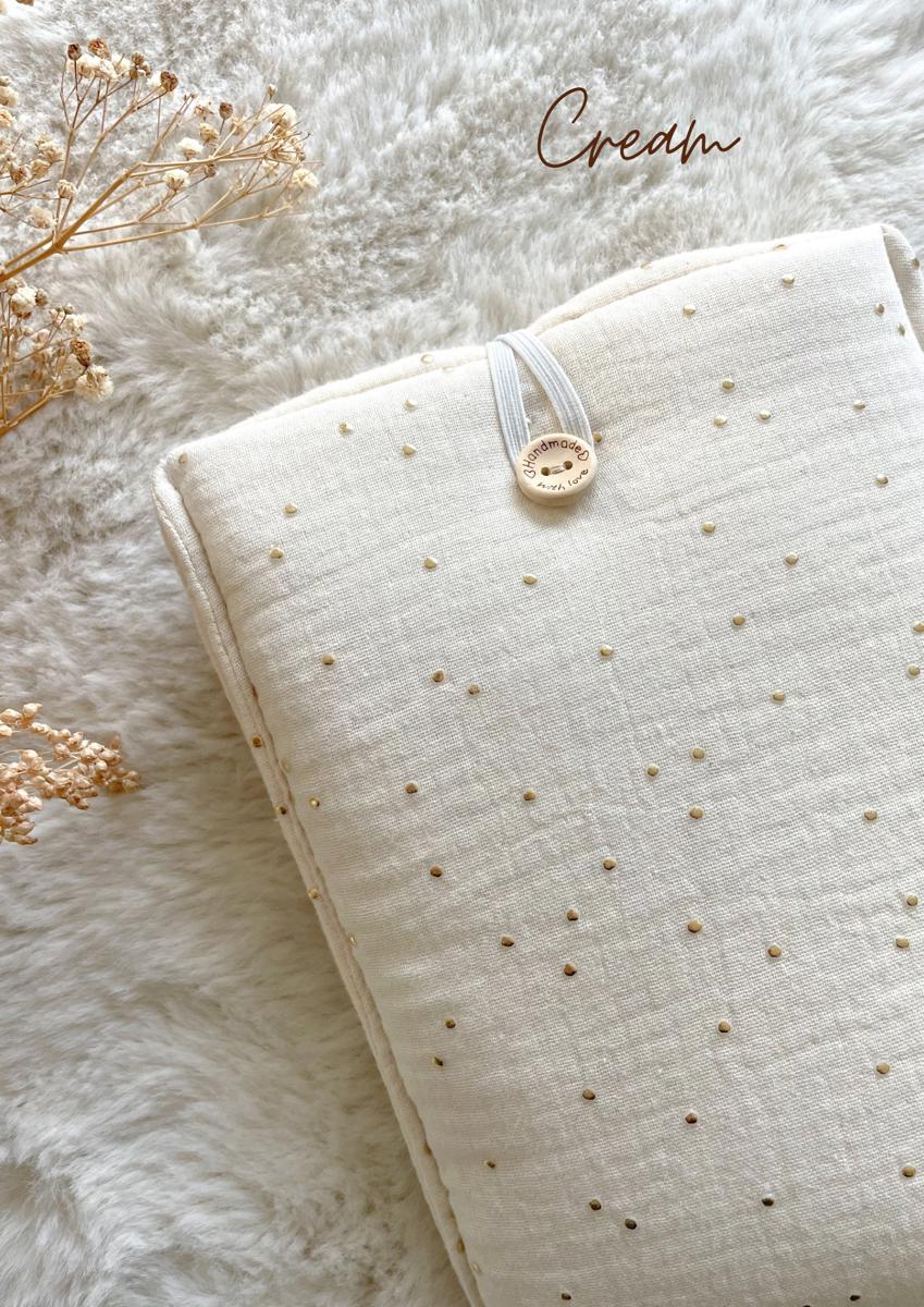Pochette en tissu pour livre de poche - Pochette pour livre ou liseuse - Cream