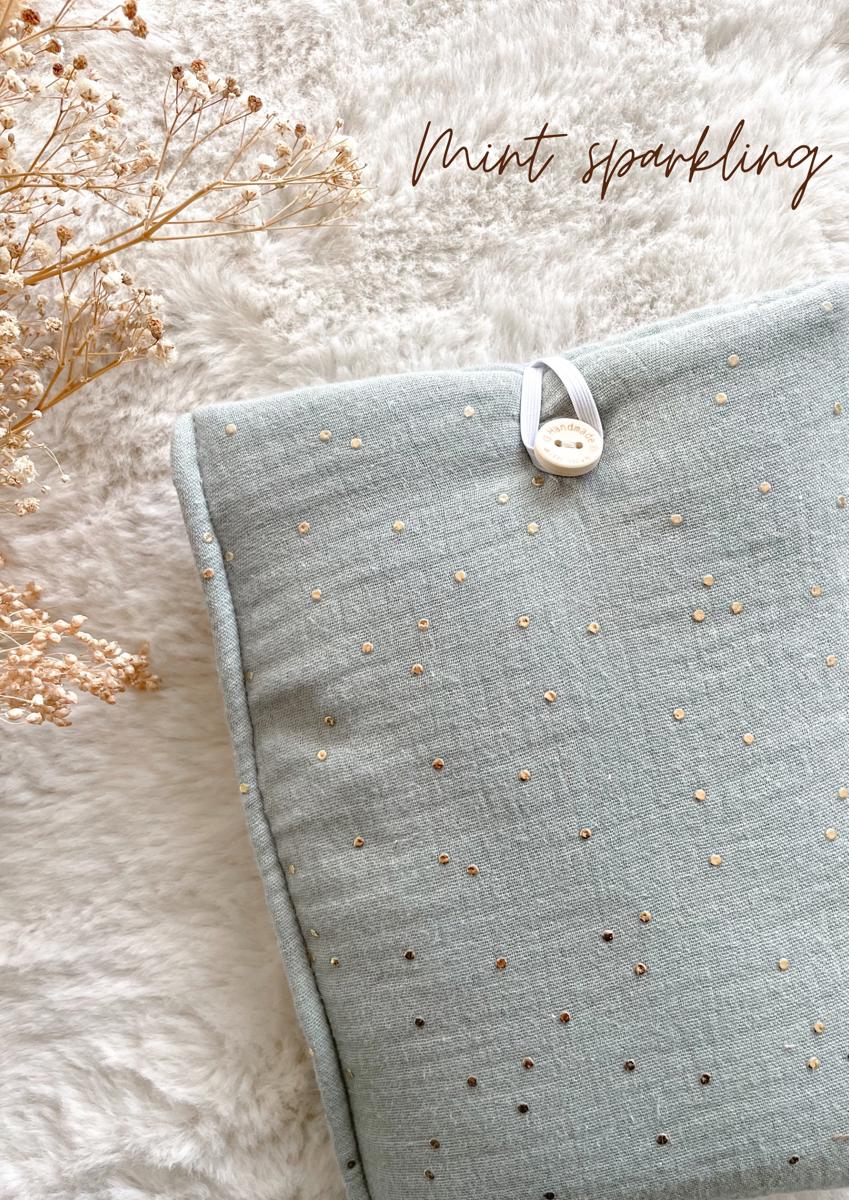 Pochette en tissu pour livre de poche - Pochette pour livre ou liseuse - Mint sparkling