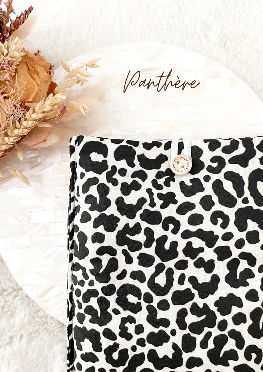 Pochette en tissu pour livre de poche - Pochette pour livre ou liseuse - Panthère