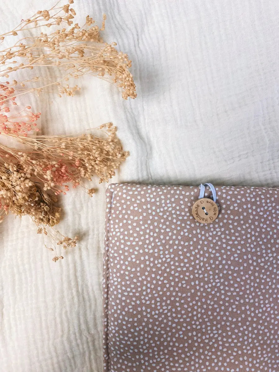 Pochette en tissu pour livre de poche - Pochette pour livre ou liseuse - Pois lin