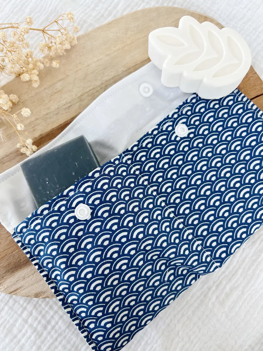 Pochette à savon imperméable grand format - Homme - Blue waves