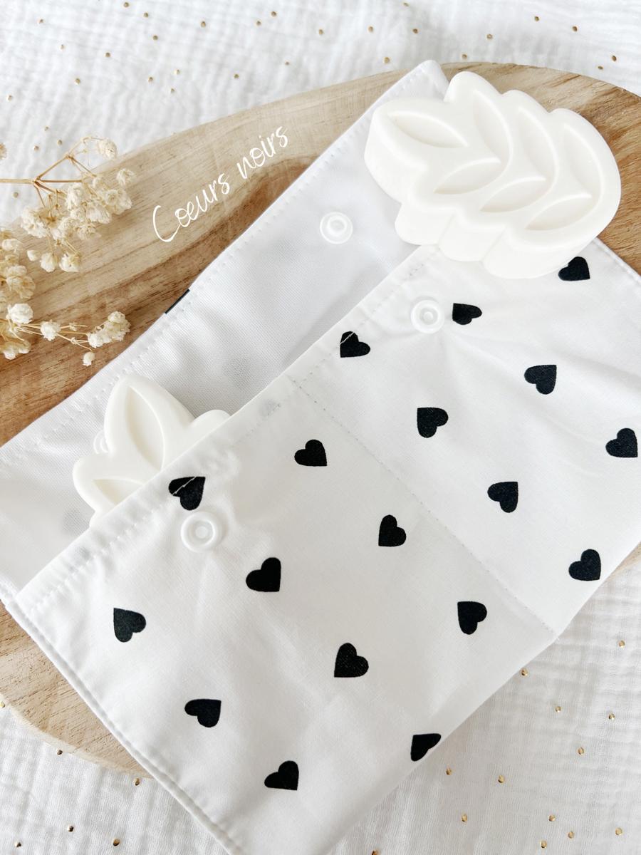 Pochette à savon imperméable grand format - Cœurs noirs