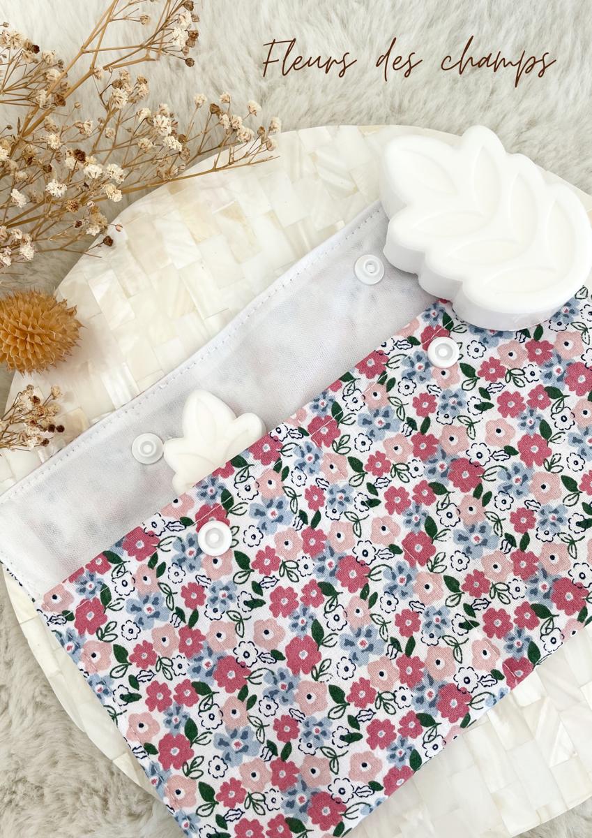 Pochette à savon imperméable grand format - Fleurs des champs