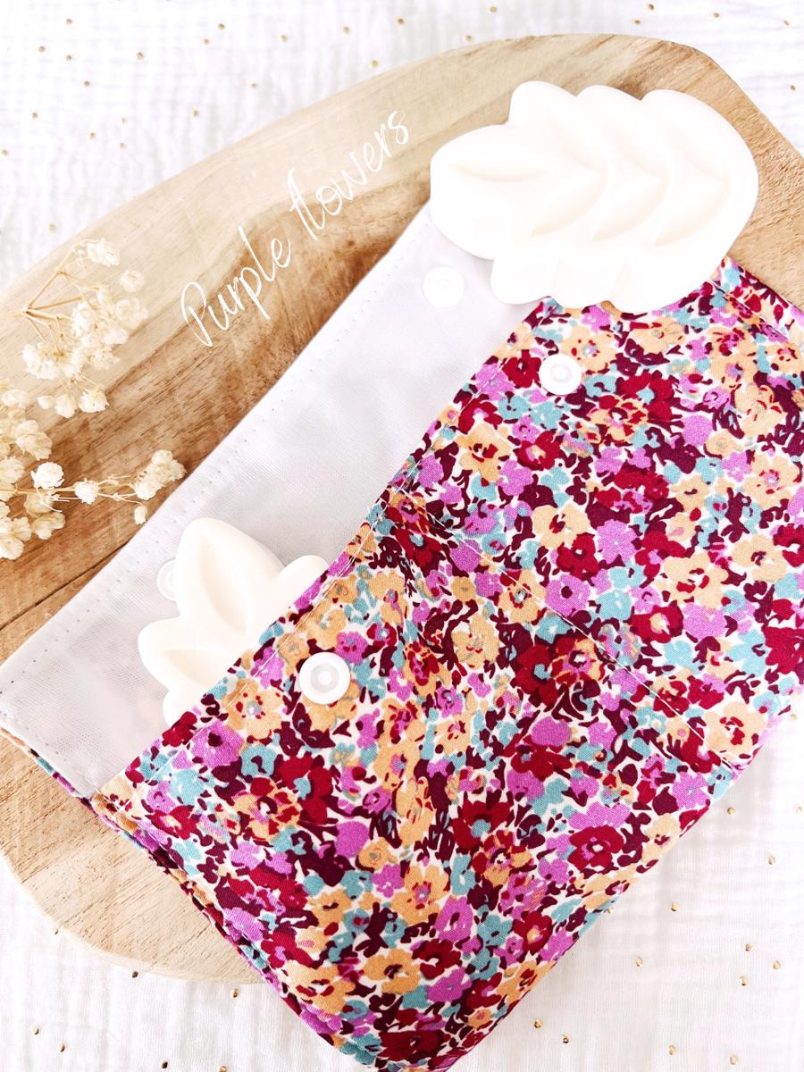 Pochette à savon imperméable grand format - Purple flowers