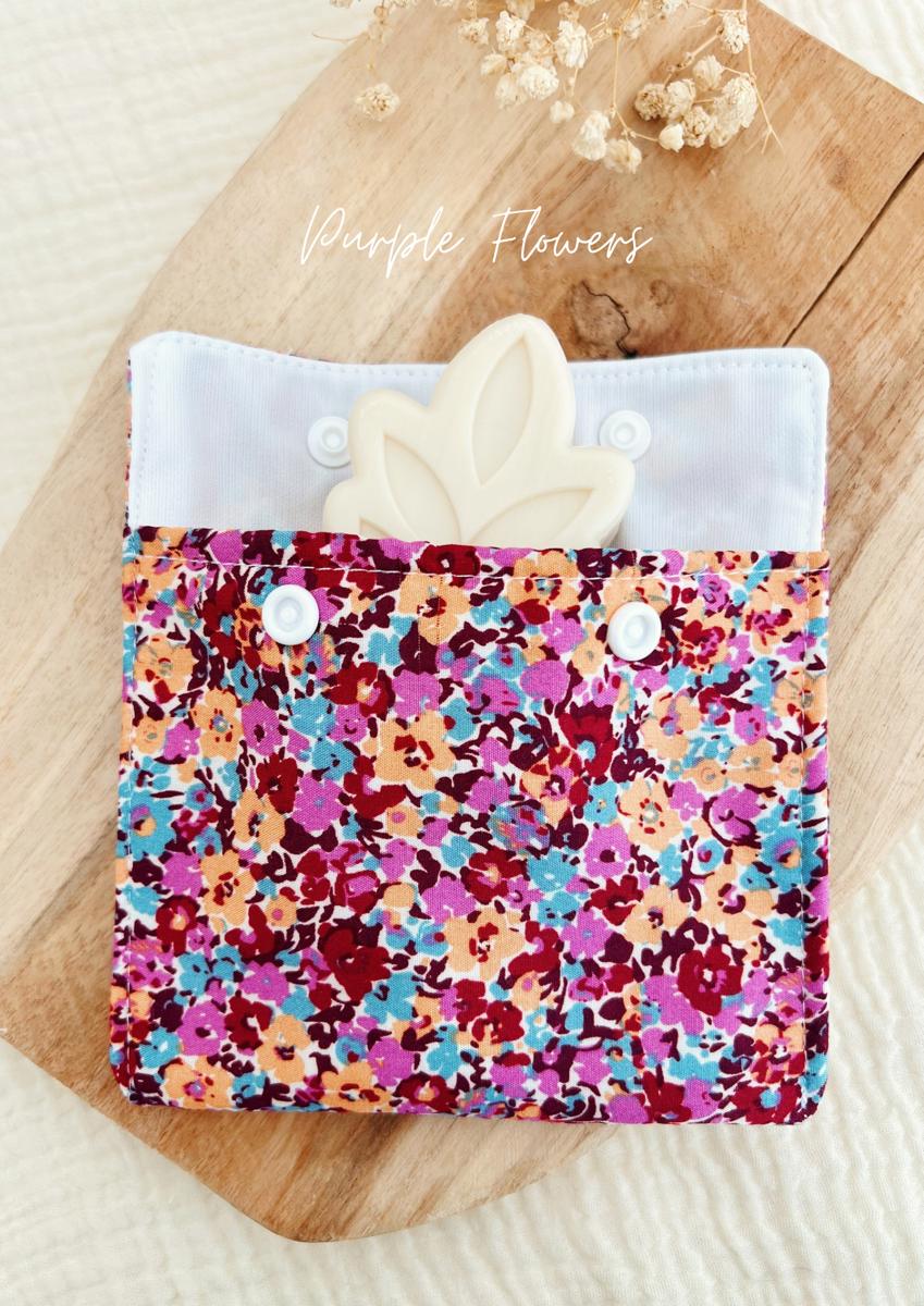 Pochette à savon imperméable petit format - Purple Flowers
