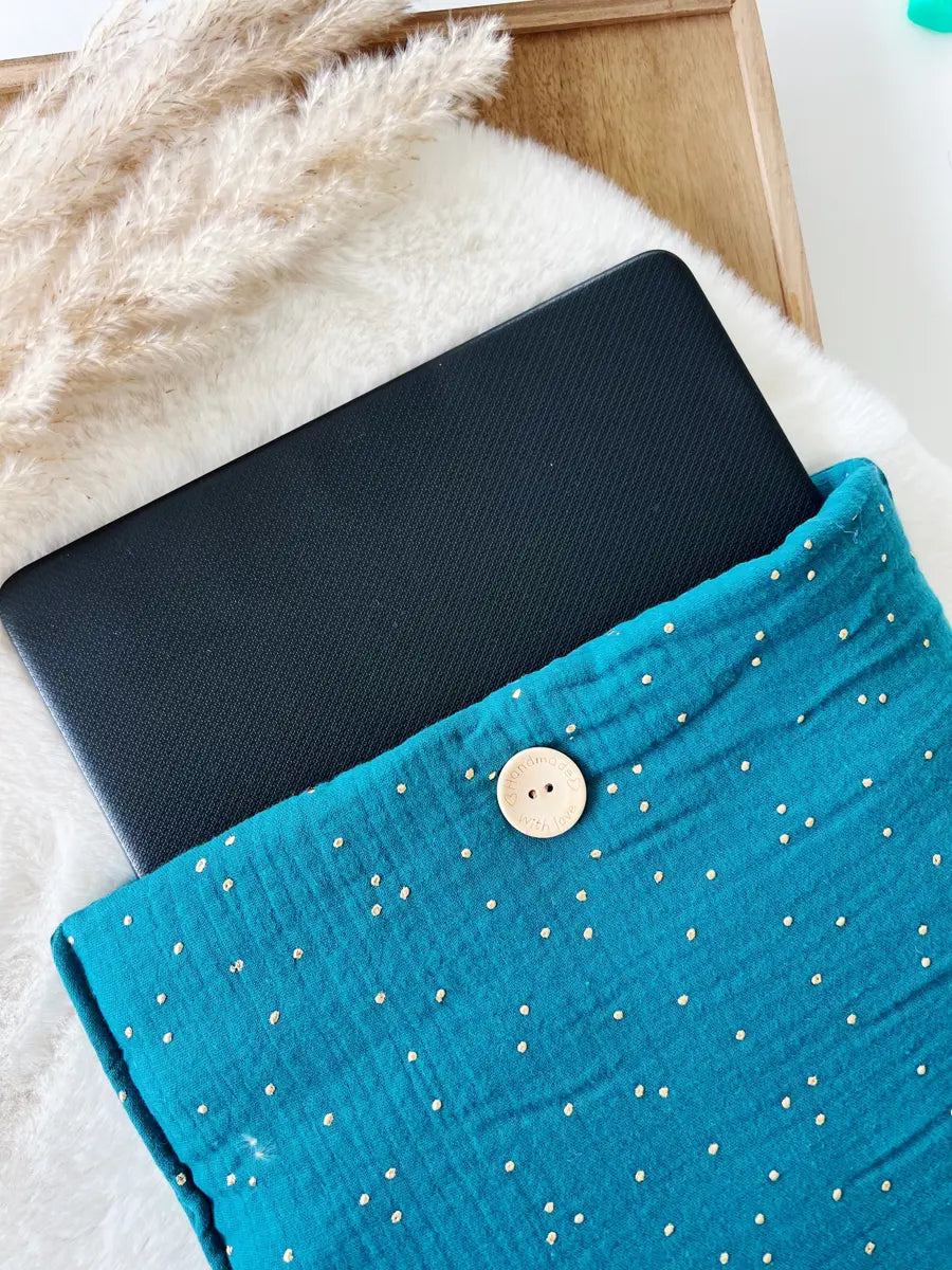 Pochette pour ordinateurs (max 17" pouces) - Bleu paon