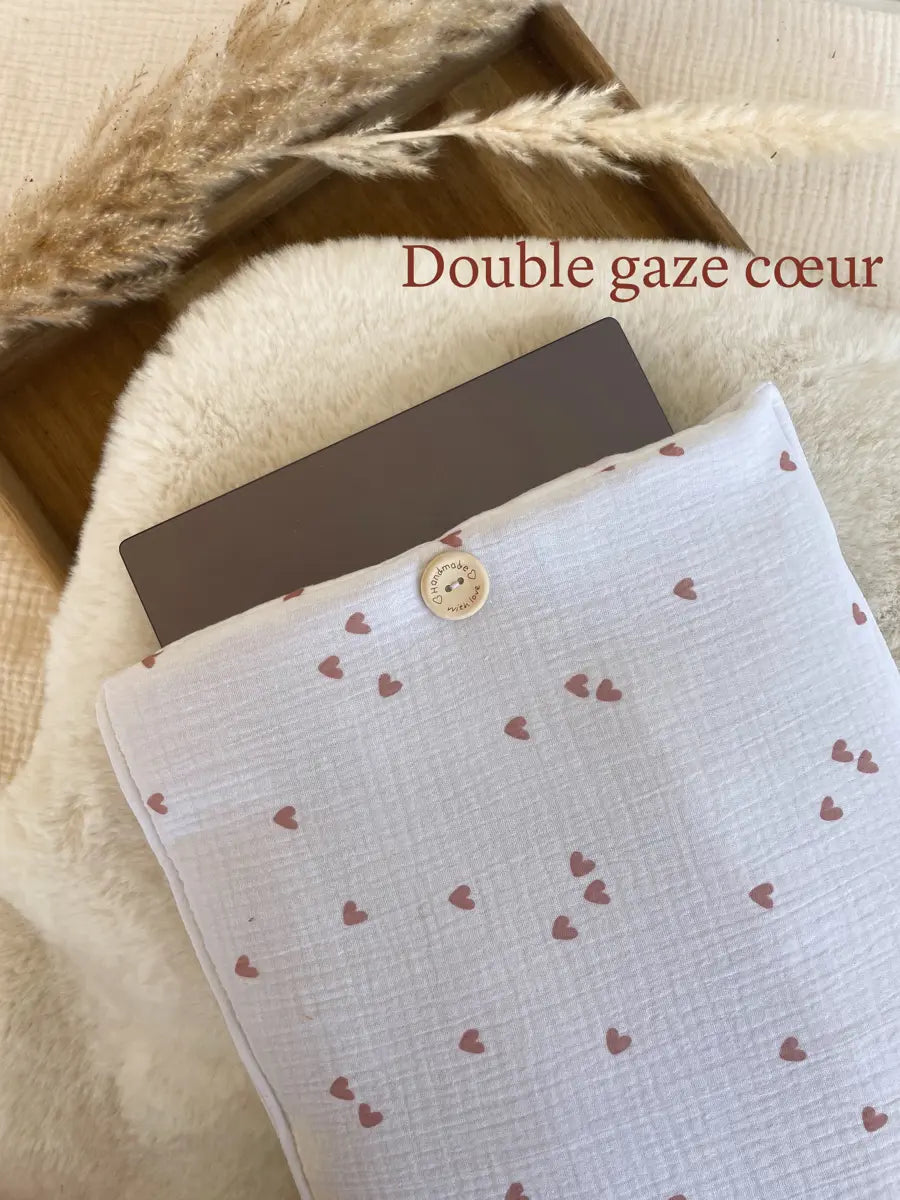 Pochette pour ordinateurs (max 17" pouces) - Double gaze coeur
