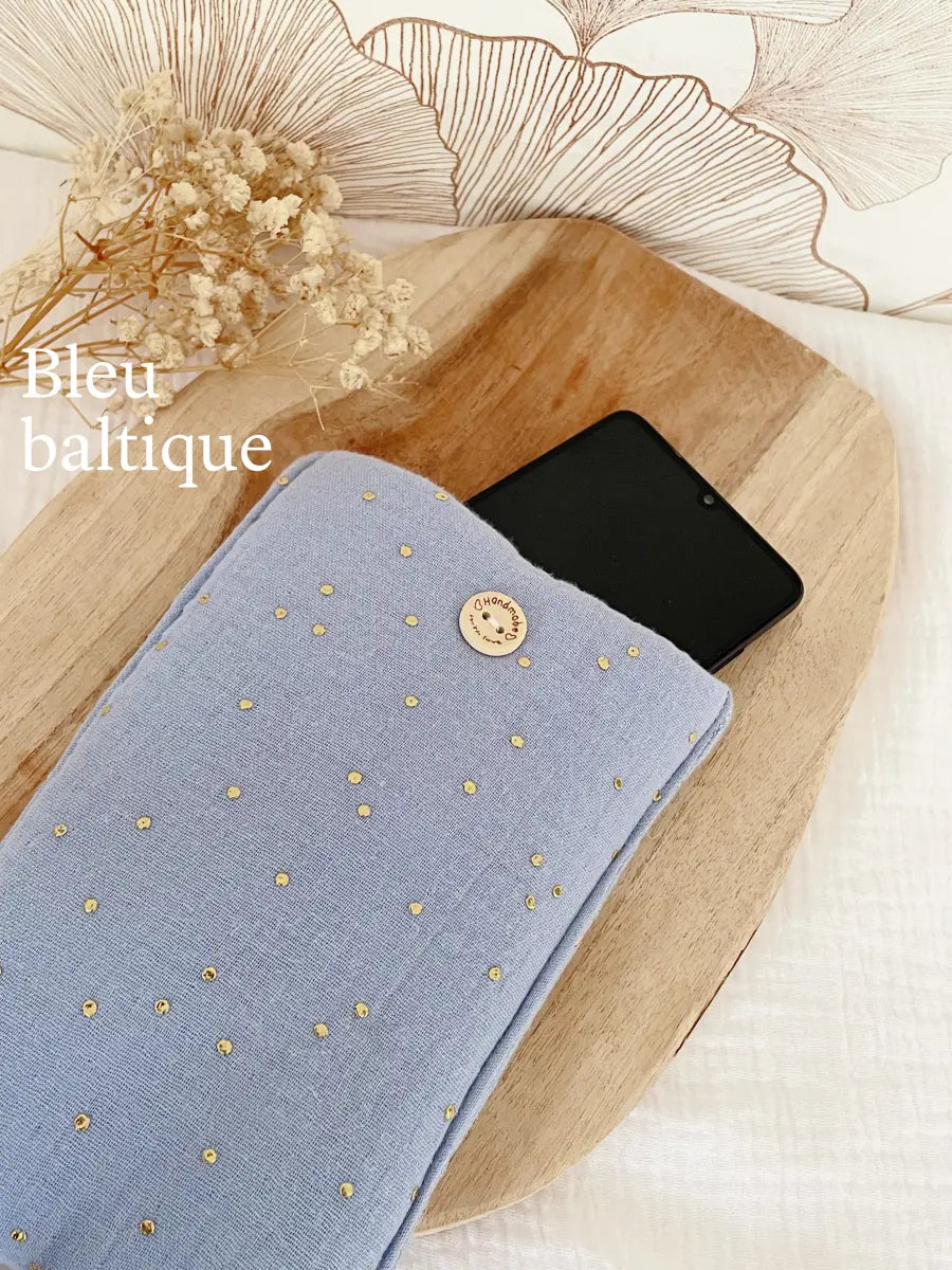 Pochette pour téléphone portable (max. 8,5cm de largeur) - Bleu baltique