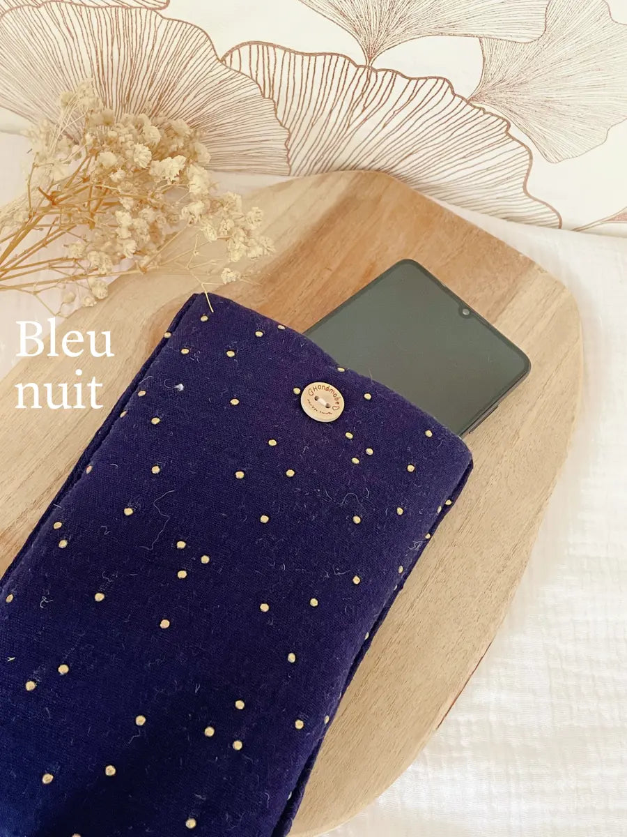 Pochette pour téléphone portable (max. 8,5cm de largeur) - Bleu nuit