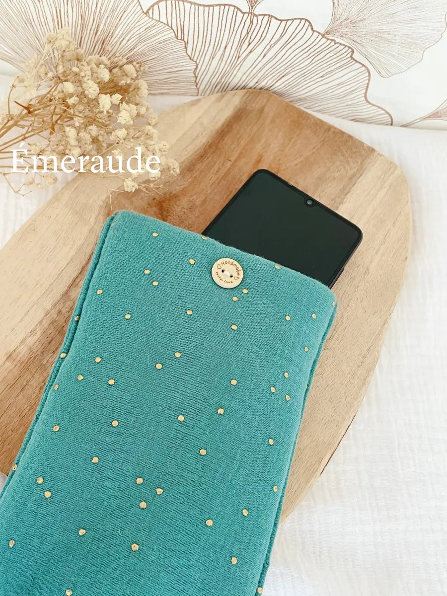 Pochette pour téléphone portable (max. 8,5cm de largeur) - Emeraude