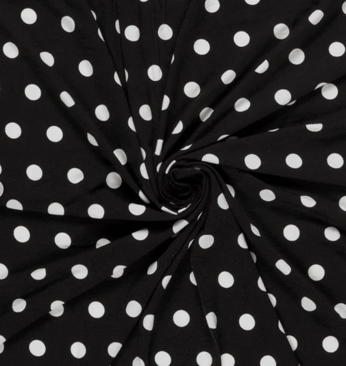 Viscose noire à pois
