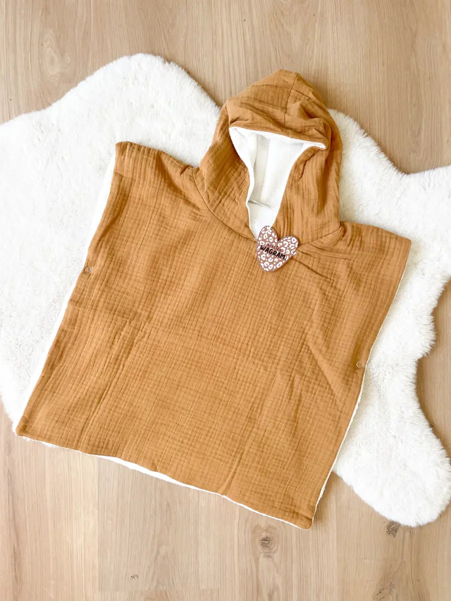 Poncho gaze de coton - Atelier wagram - camel / 0-3 ans