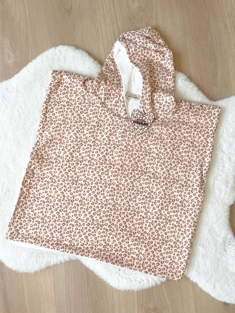 Poncho gaze de coton - Atelier wagram - léopards / 0-3 ans