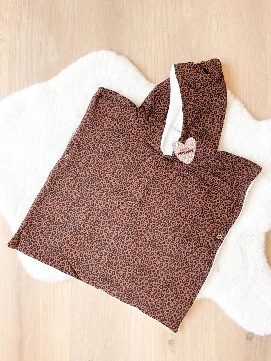 Poncho gaze de coton - Atelier wagram - léopards marron / 3-6 ans