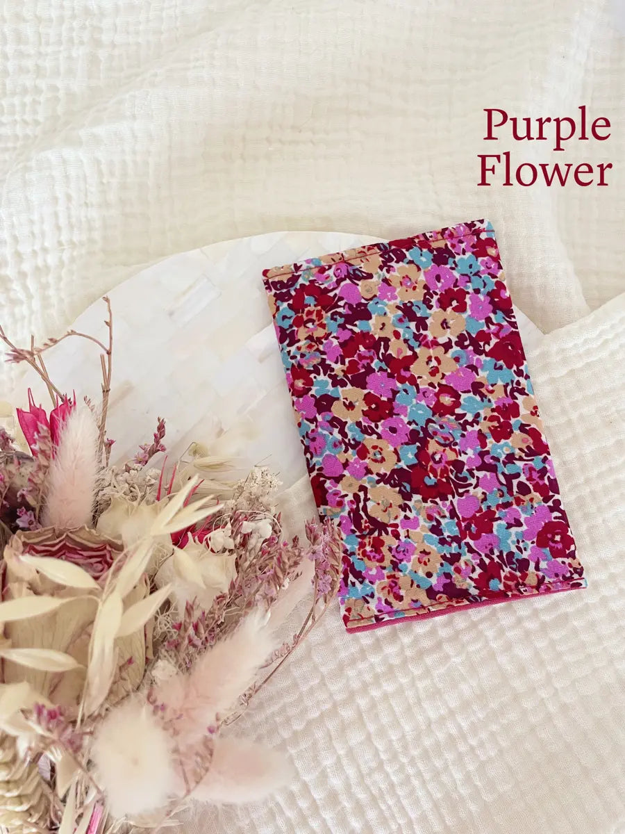 Porte-cartes en tissu - Purple flowers