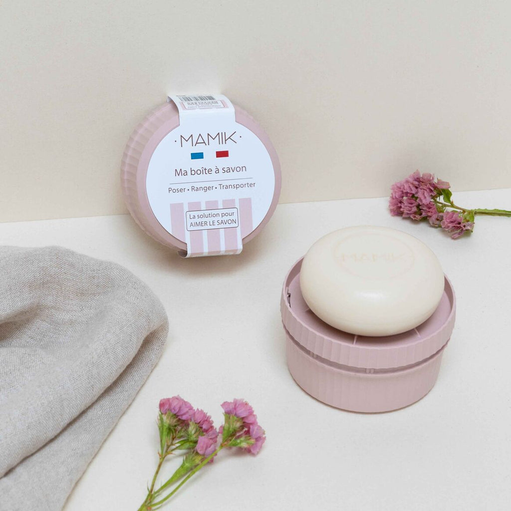 Porte savon / boîte à savon ronde - Mamik - Rose