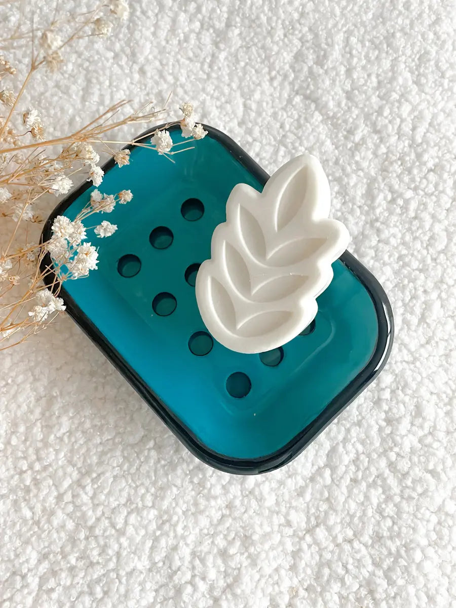 Porte-savon en fer émaillé - Droguerie écologique - Bleu turquoise