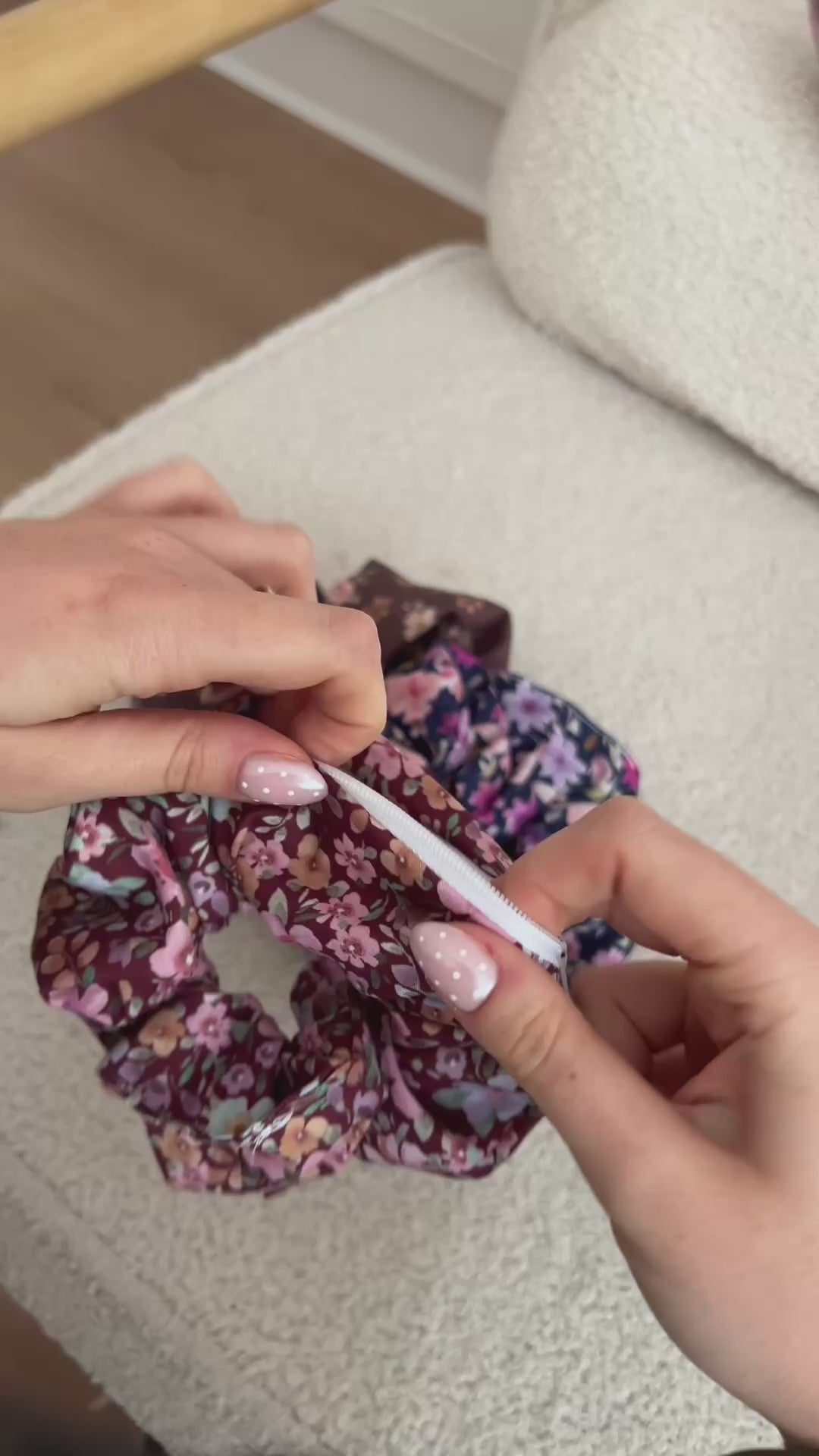 Printed cotton scrunchie
