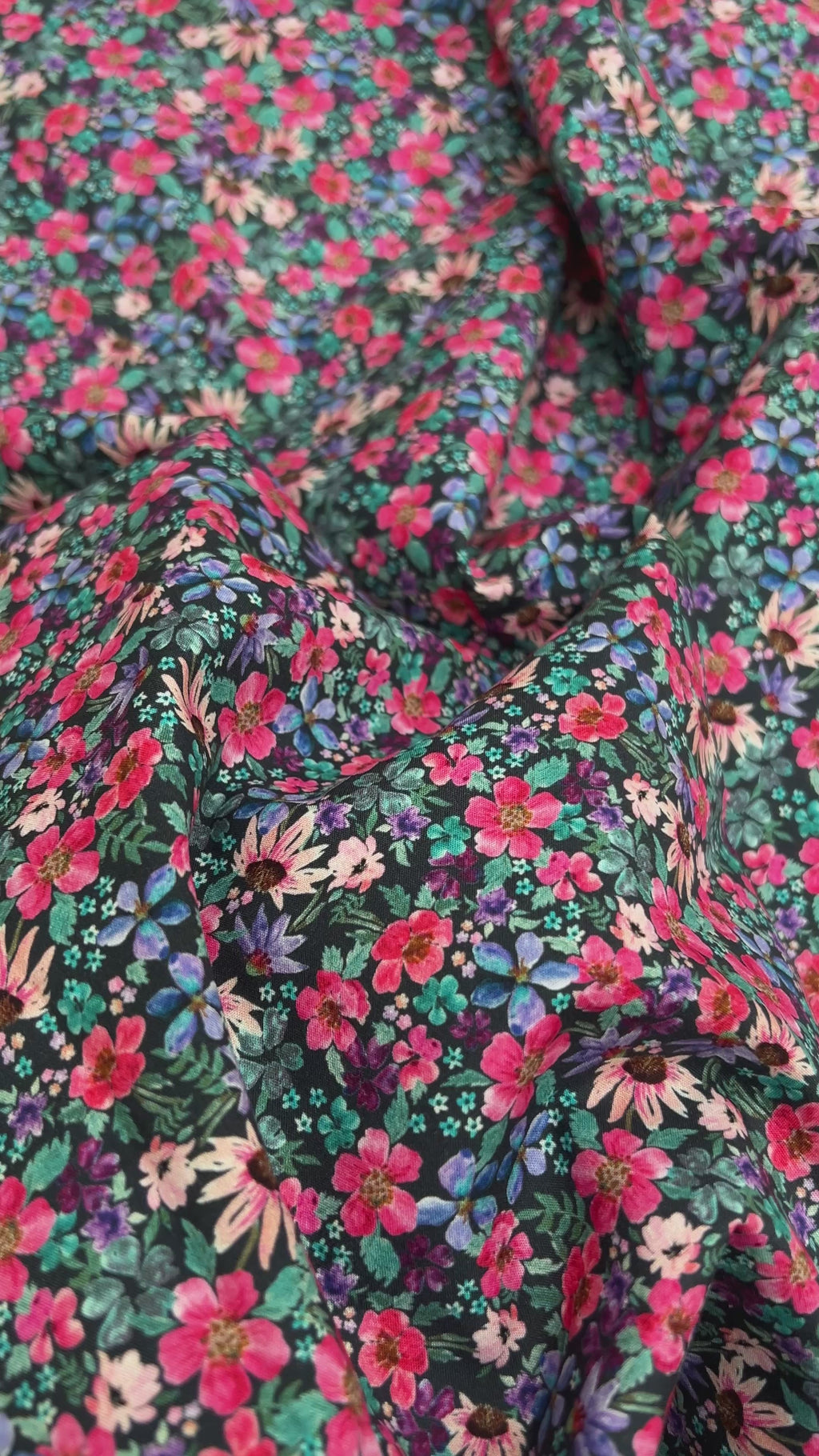 Black Bloom Cotton Poplin