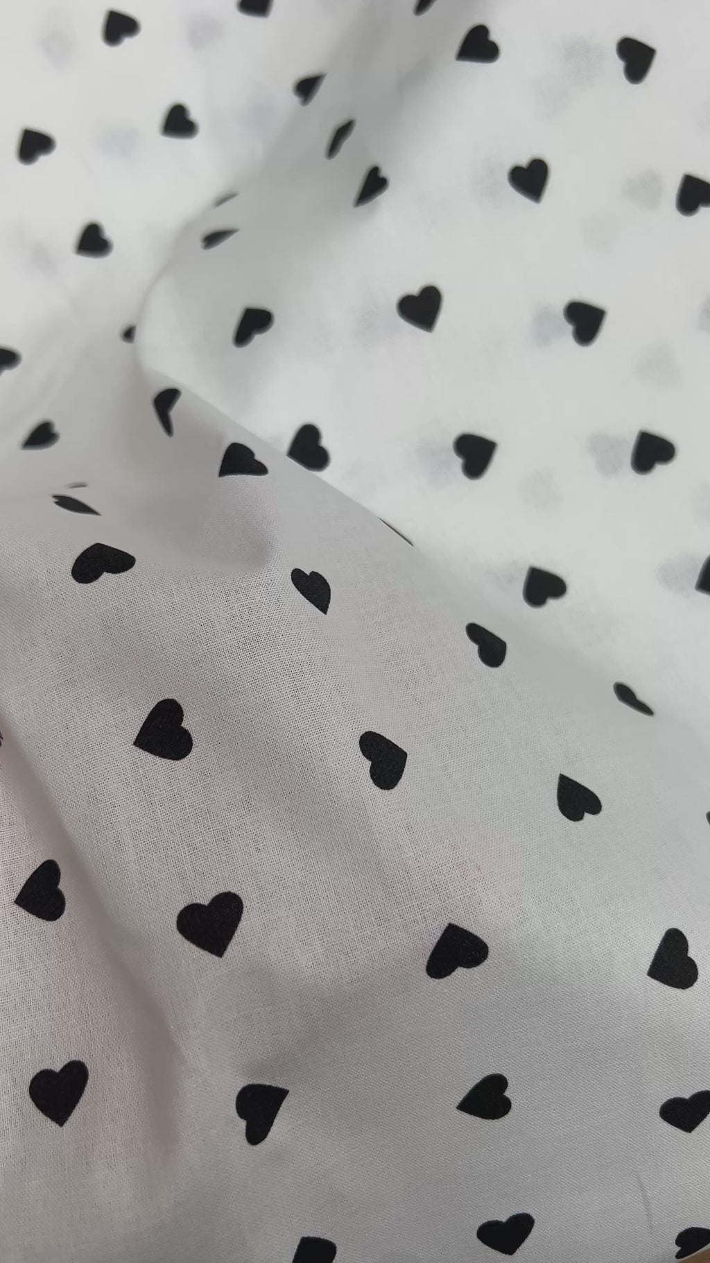 Black Hearts Printed Cotton