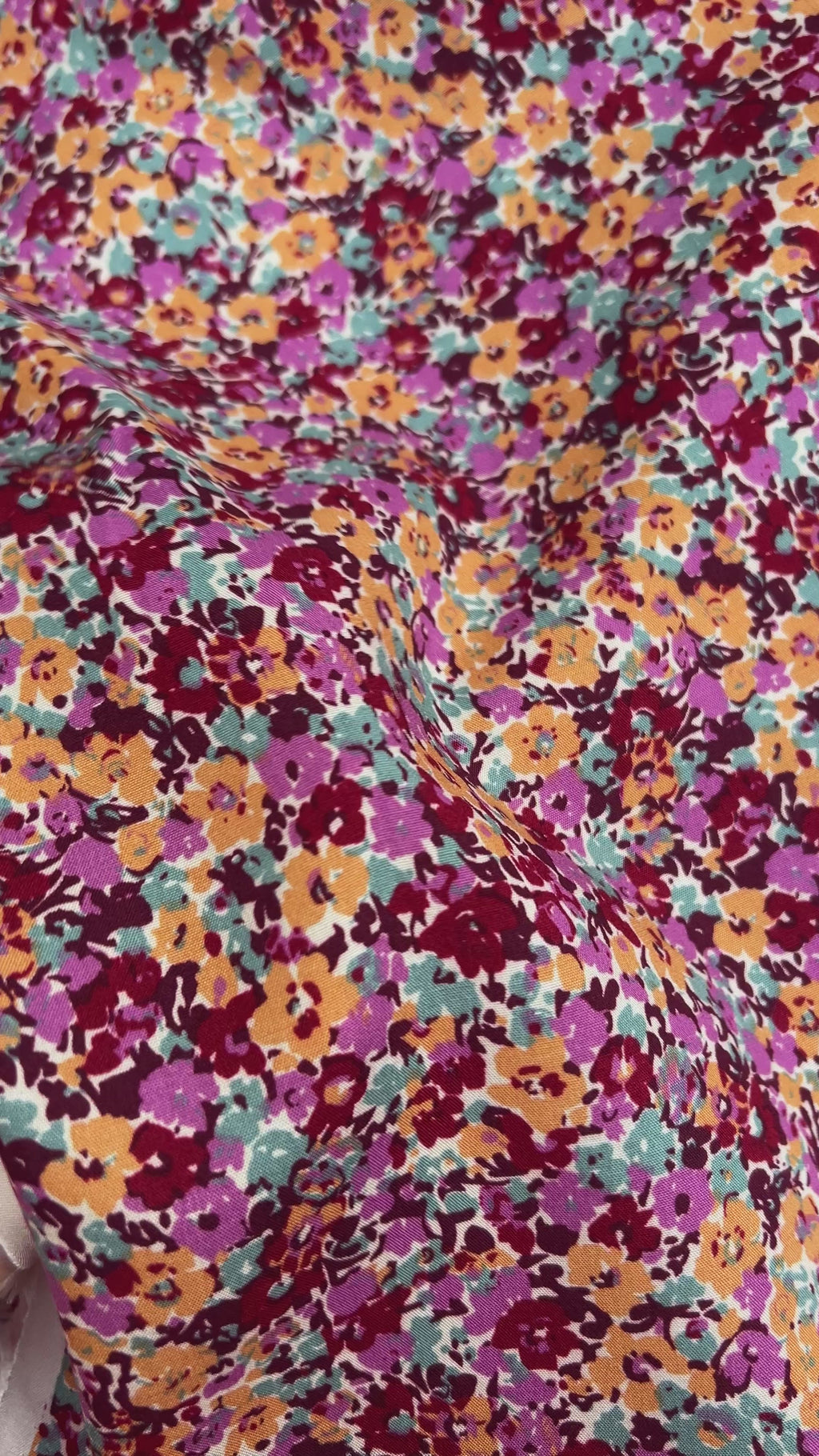 Purple flowers printed viscose