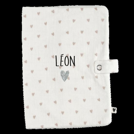Protège-carnet de santé - Atelier Wagram - Gaze coeur Beige