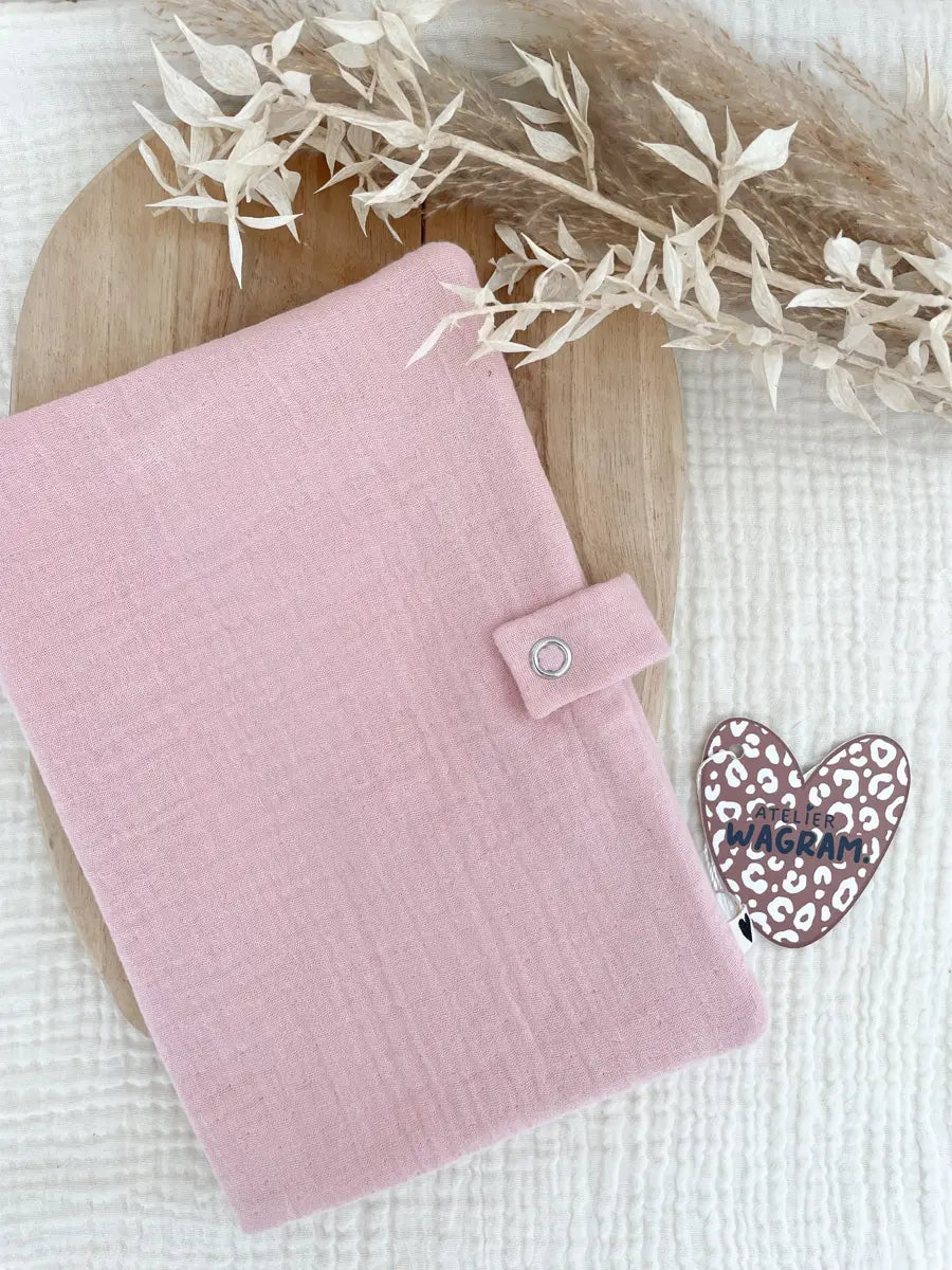 Protège-carnet de santé - Atelier Wagram - Gaze rose