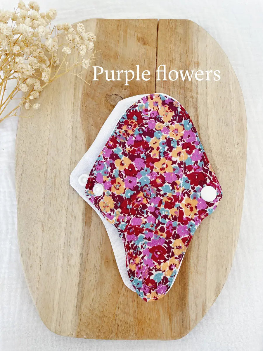 Protège-string lavable - Purple flowers