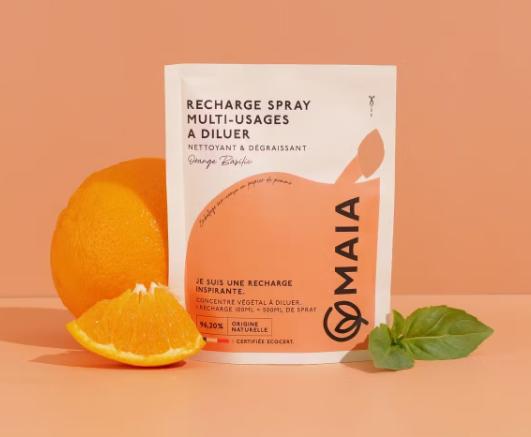 Recharge pour nettoyant multi-usages en spray - MAIA - Orange & Basilic