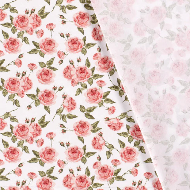 Popeline de coton roses