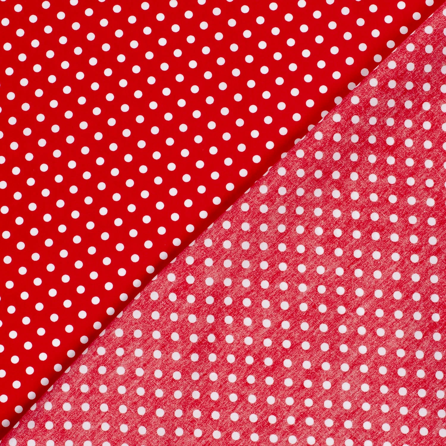 Popeline de coton rouge à pois