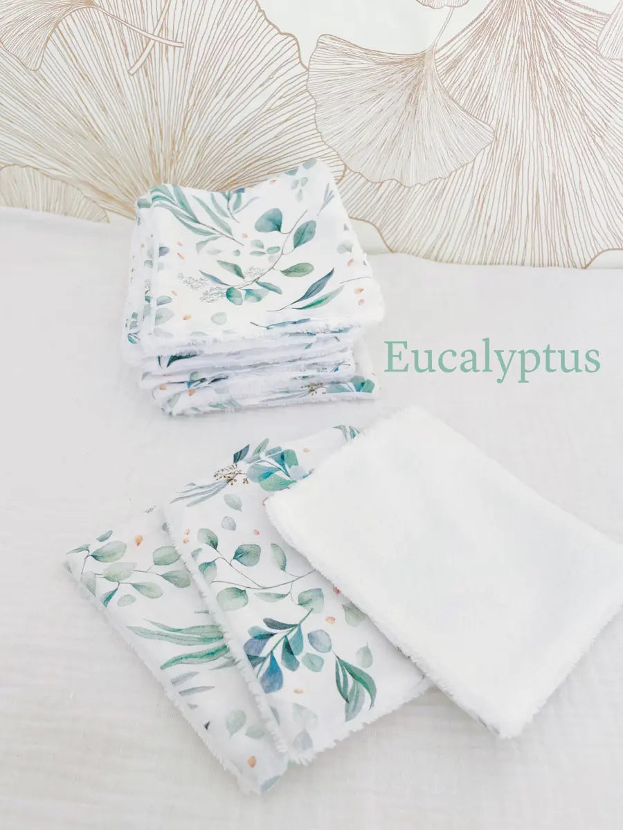 Papier toilette lavable (15 feuilles - sans pressions) - Eucalyptus