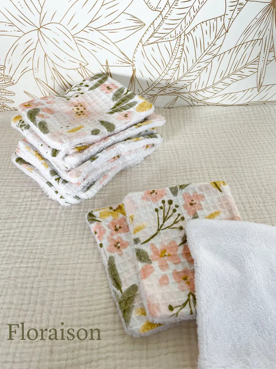 Papier toilette lavable (15 feuilles - sans pressions) - Floraison