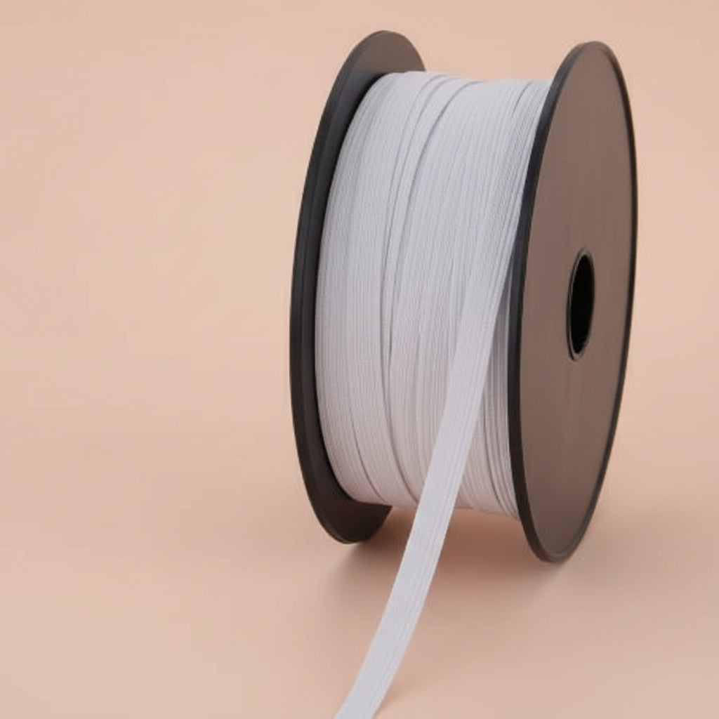 Elastique tresse plate blanc 10mm