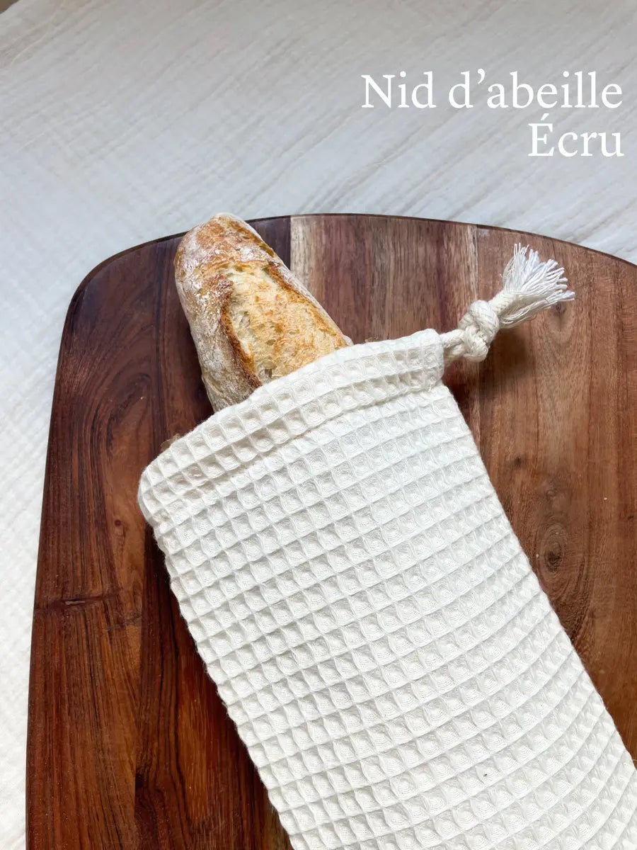 Sac à baguette - Nid d’abeille écru
