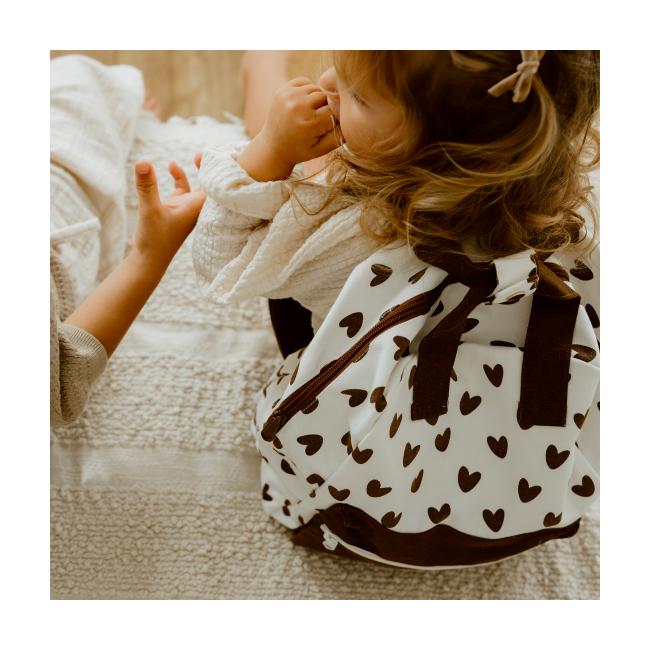Sac à dos - Atelier Wagram - Coeurs écru