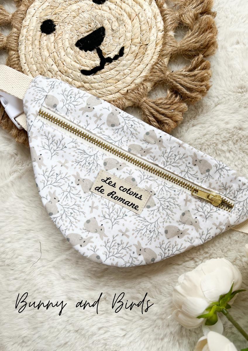 Sac banane enfants - Les cotons de Romane - Bunny and birds