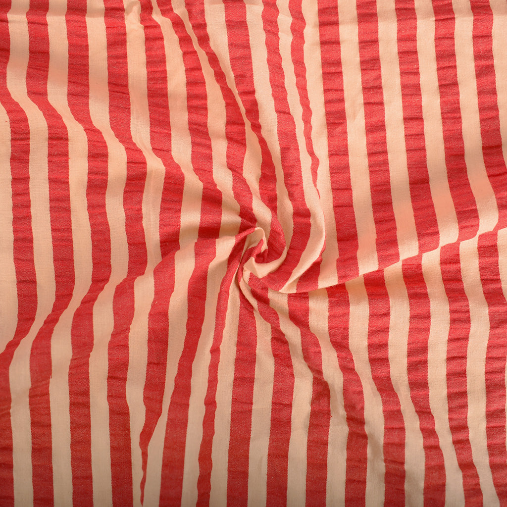 Seersucker Talia rouge et pêche - 1