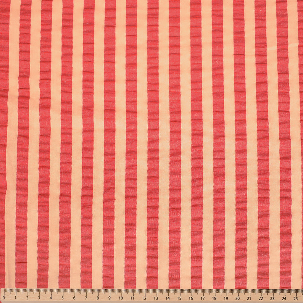 Seersucker Talia rouge et pêche - 2