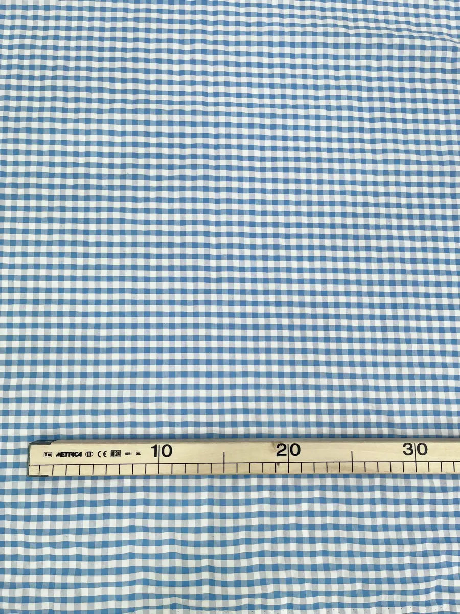 Seersucker vichy bleu - 2