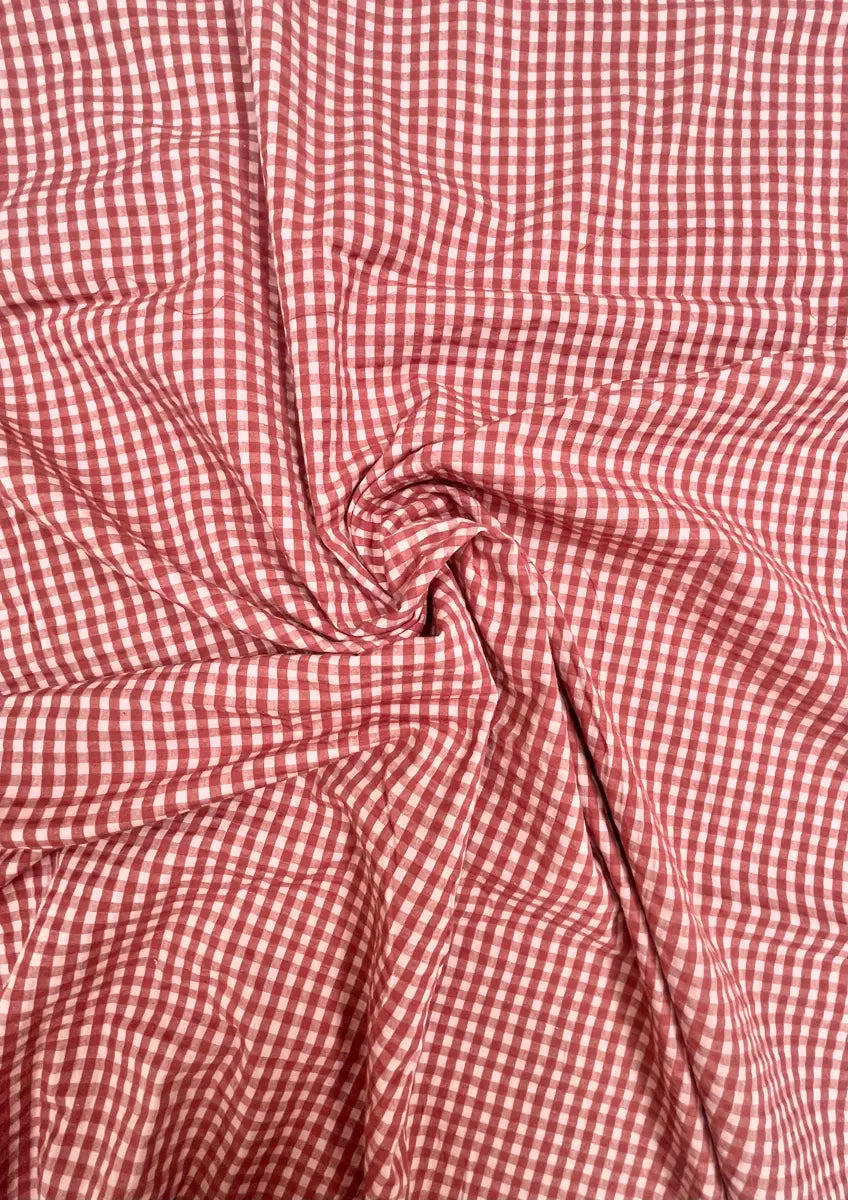 Seersucker vichy rose - 1