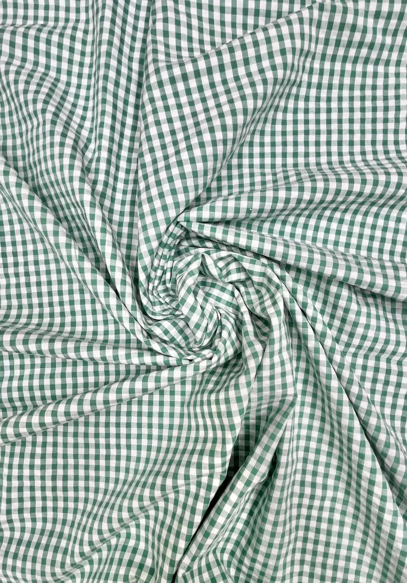 Seersucker vichy vert - 1