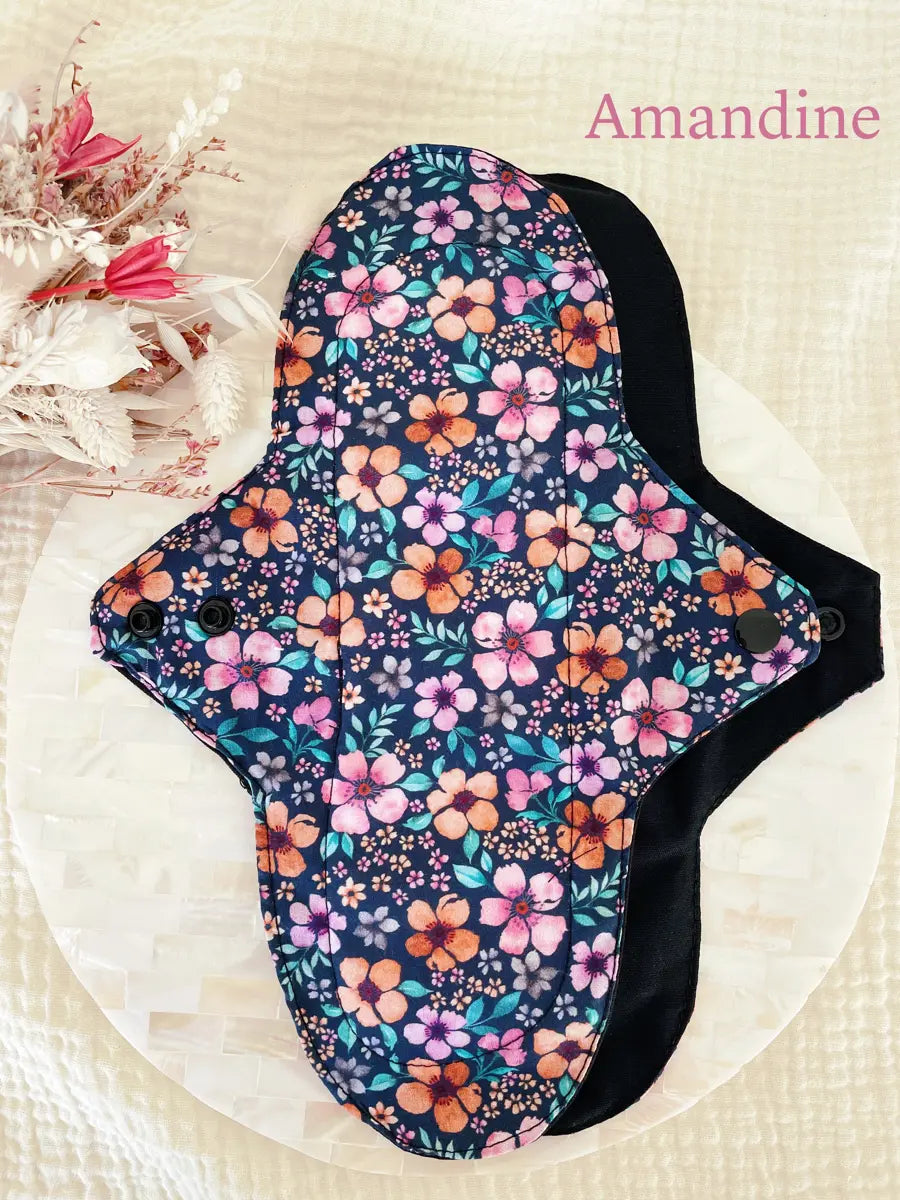 Serviette hygiénique lavable pour flux important - Amandine