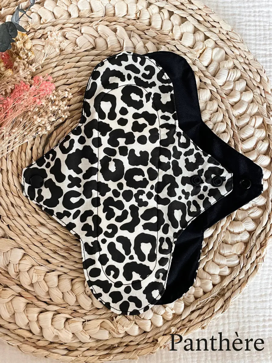 Serviette hygiénique lavable pour flux important - Panthère