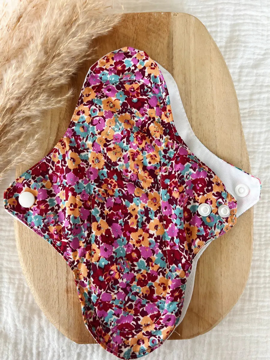 Serviette hygiénique lavable pour flux important - Purple flower