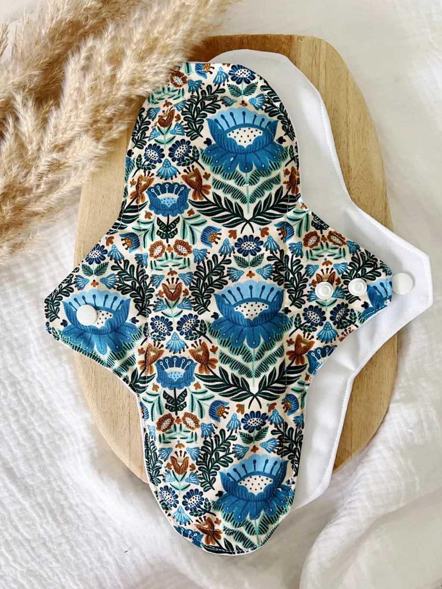 Serviette hygiénique lavable NUIT pour flux abondants - Bora bora