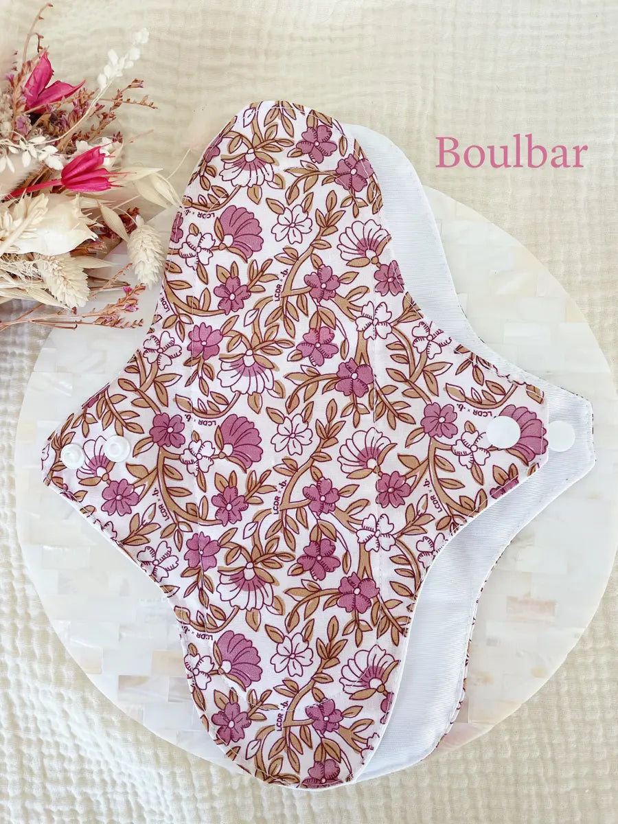 Serviette hygiénique lavable NUIT pour flux abondants - Boulbar