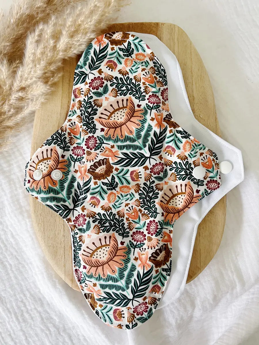 Serviette hygiénique lavable NUIT pour flux abondants - Paradise